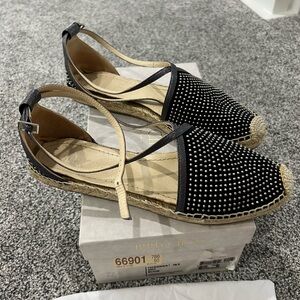 Jimmy Choo Black Studded Espadrilles